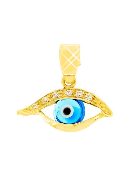 Xrisokosmima Halskette Auge aus Gold 14K