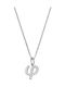 Verorama Necklace Monogram from White Gold 18k with Zircon