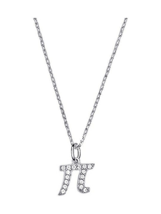 Verorama Necklace Monogram from White Gold 18k with Zircon