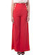 Women's Fabric Trousers Red