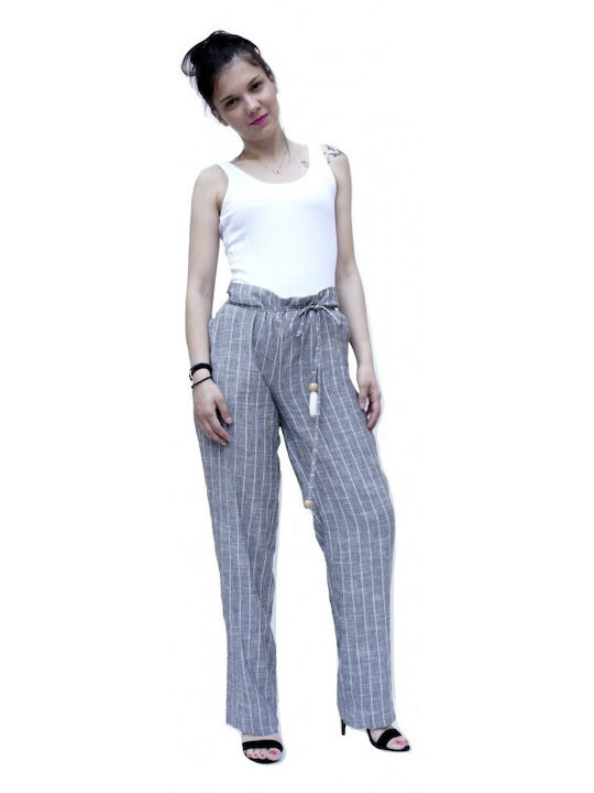 Queen Fashion Women's Fabric Trousers Gray