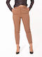 Women's Fabric Trousers with Elastic Beige