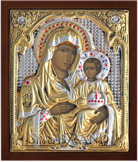 SilverBrand.gr Heiligenikone Maria von Jerusalem Silber 10x11cm