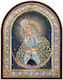 SilverBrand.gr Silber Heiligenikone Gottesmutter mit Kind 23x18cm