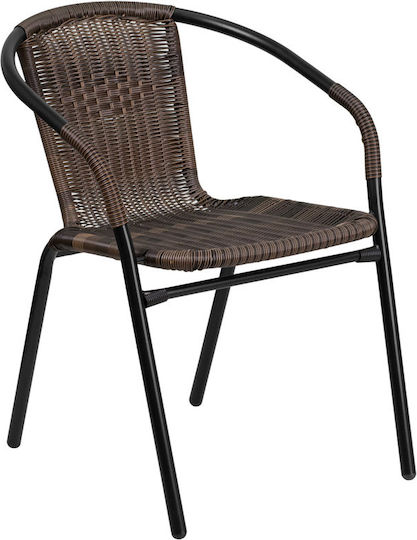 Καρέκλα Εξωτερικού Χώρου Rattan Sc-037 Καφέ 54x61x73εκ.