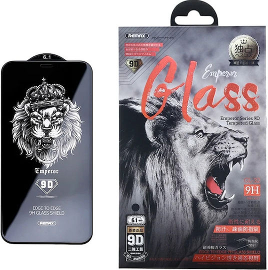 Remax Emperor 9D Vollflächig gehärtetes Glas Schwarz (iPhone 11 Pro Max)