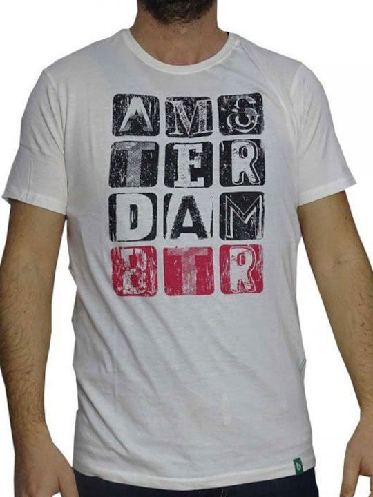 Battery Herren T-Shirt Kurzarm White