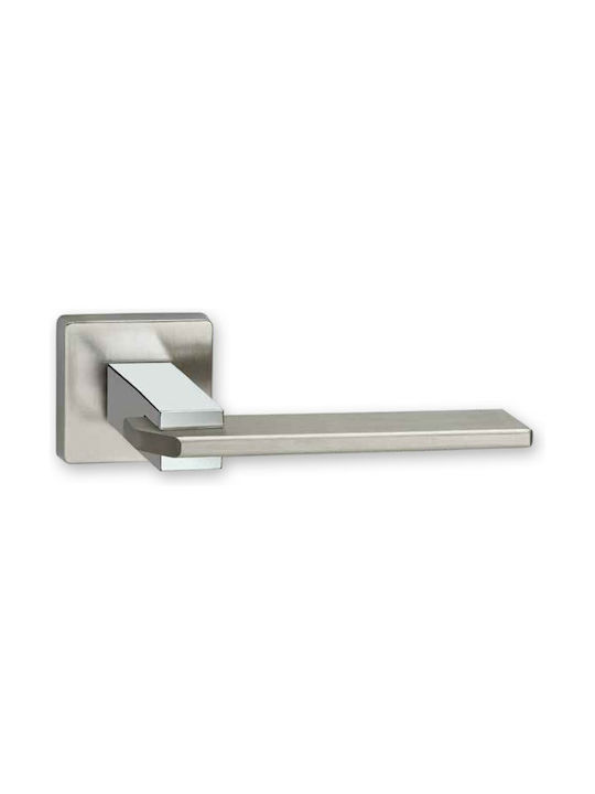 Viometale Lever Front Door with Rosette Left 06.910 Nickel Matt