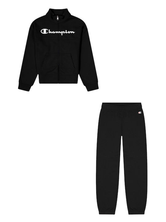 Champion Kids Sweatpants Set WHITE BLACK Full Zip Suit 404837