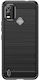 Carbon Fiber Brushed Umschlag Rückseite Silikon Schwarz (Nokia C22)