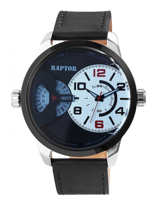 Raptor Men's Watch Battery with Black Leather Strap