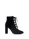 Leder Stiefeletten Damen Schwarz
