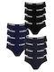 Uomo Herren Slips Blau 12Packung