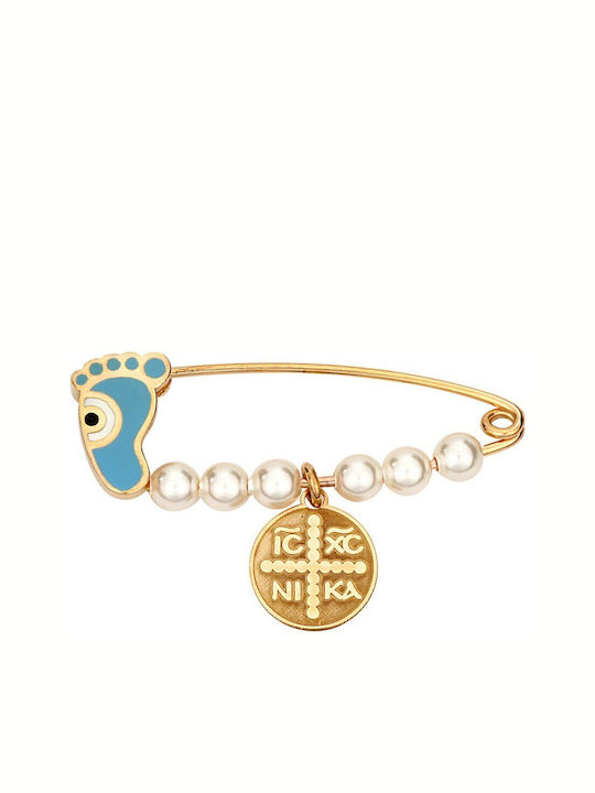 Verorama Child Safety Pin made of Gold Plated Silver for Boy