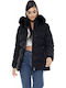 Women's Short Puffer Jacket for Winter Black