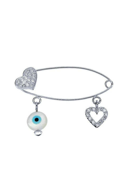 Xrisokosmima Child Safety Pin made of White Gold 9K