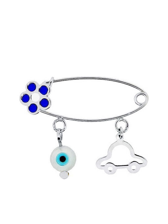 Xrisokosmima Child Safety Pin made of White Gold 9K