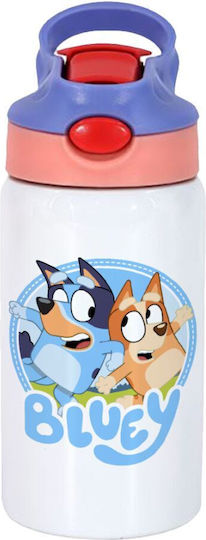Koupakoupa Bluey Dog Παιδικό Παγούρι Bluey Ανοξείδωτο με Καλαμάκι Ροζ 350ml
