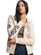 College Women's Sweatshirt Hooded Light Beige