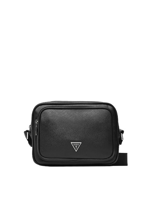 Guess Certosa Saffiano Men's Bag Shoulder / Crossbody Black