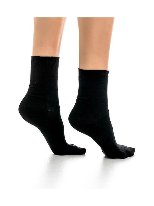 Inizio Damen Einfarbige Socken BLACK 1Pack