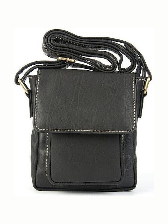 Herren Ledertasche Schulter / Crossbody Schwarz
