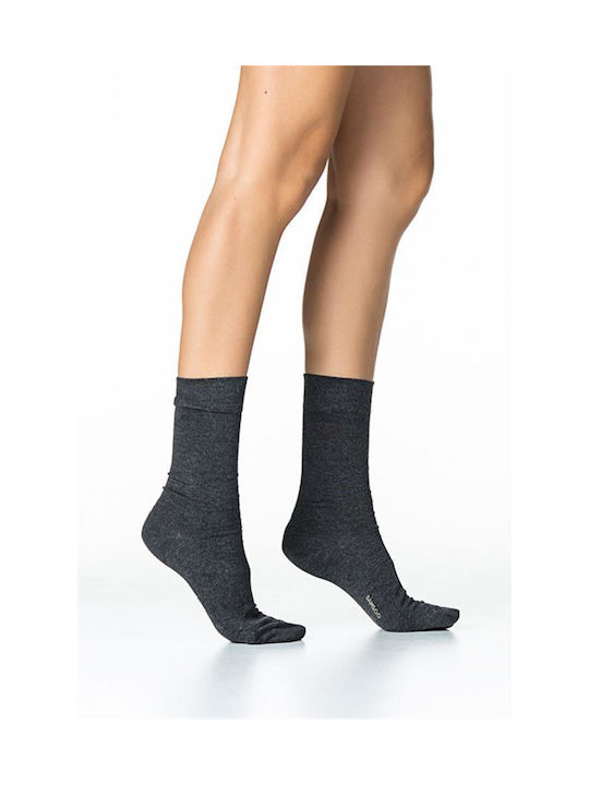 Inizio Damen Einfarbige Socken Charcoal 1Pack