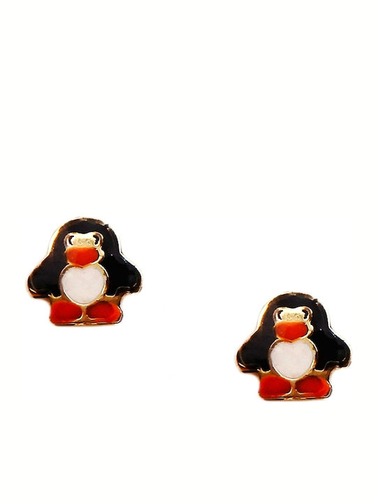 Polytimo Kids Earrings Studs Crowns from Gold 14K