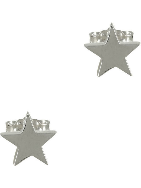 Kiriakos Gofas Kids Earrings Studs Stars from White Gold 9K