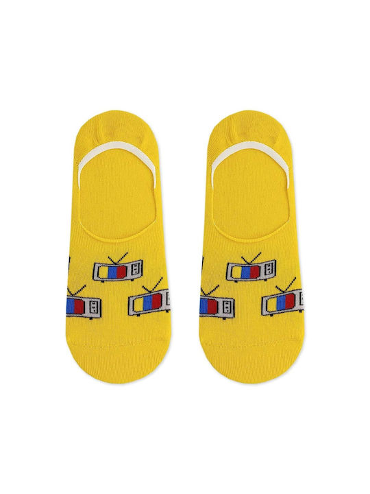 Axidwear Television Receiver Socks Yellow