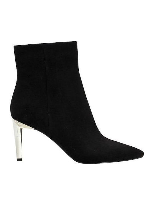Zoe/01 Suede Γυναικεία Μποτάκια Μαύρα