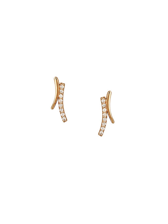 Earrings Gold Plated with Diamond