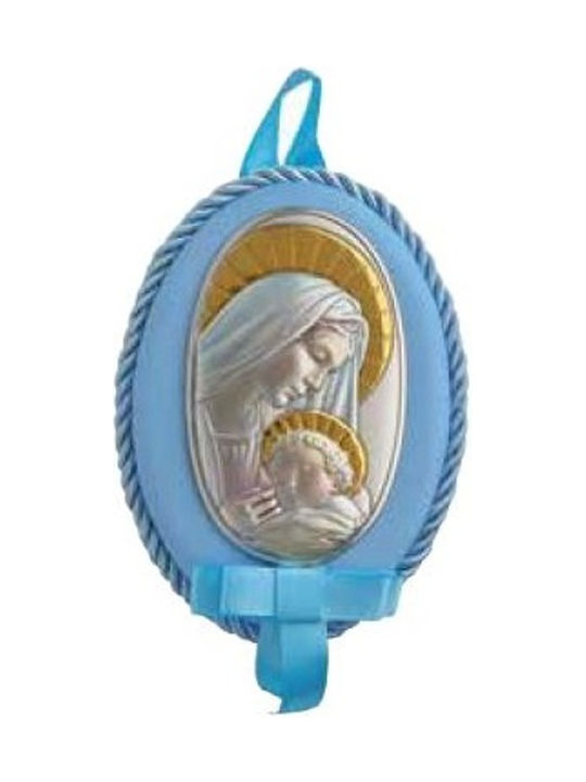 Heilige Ikone Kinder Amulett mit der Jungfrau Maria aus Silber ΑΠΦ0124