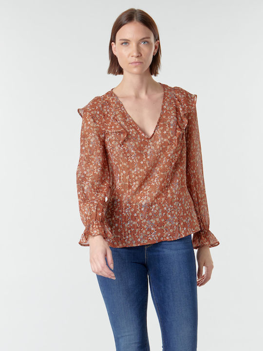 Damen Bluse mit 3/4 Ärmel Mehrfarbig