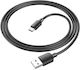 Hoco Кабел USB Type-C 2.0 USB-C мъжки - USB-A 27W Захранване PD Черен 1м HC-X96TBK