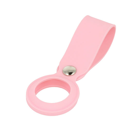 Slide Keychain Loop Θήκη Σιλικόνης για AirTag σε Ροζ χρώμα