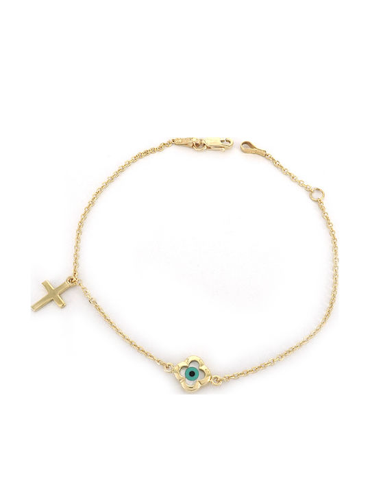 Kiriakos Gofas Kids Bracelet from Gold 9K with Evil Eye