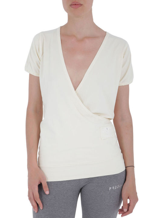 Damen Sport Bluse Kurzärmelig Weiß