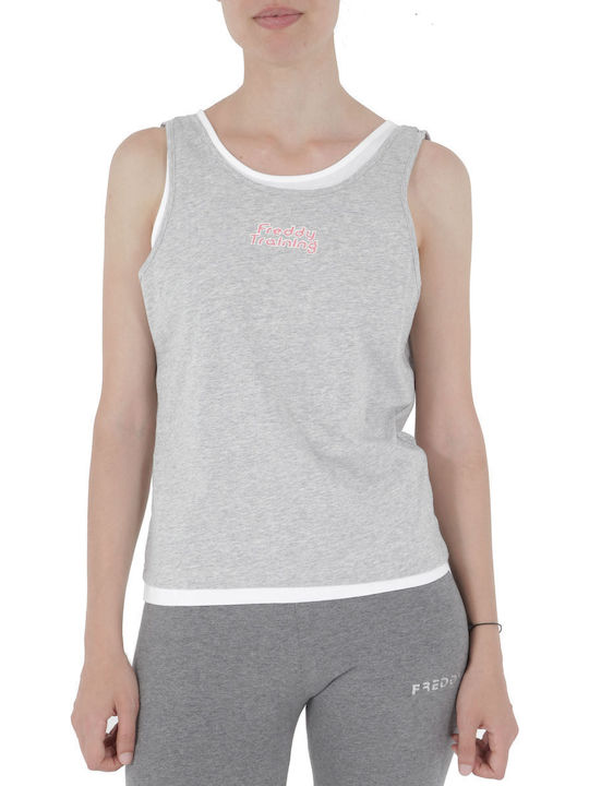 Freddy Damen Sportliche Bluse Ärmellos Gray