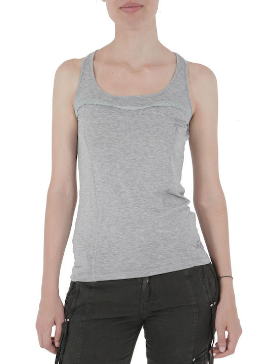 Freddy Damen Sportliche Bluse Ärmellos Gray