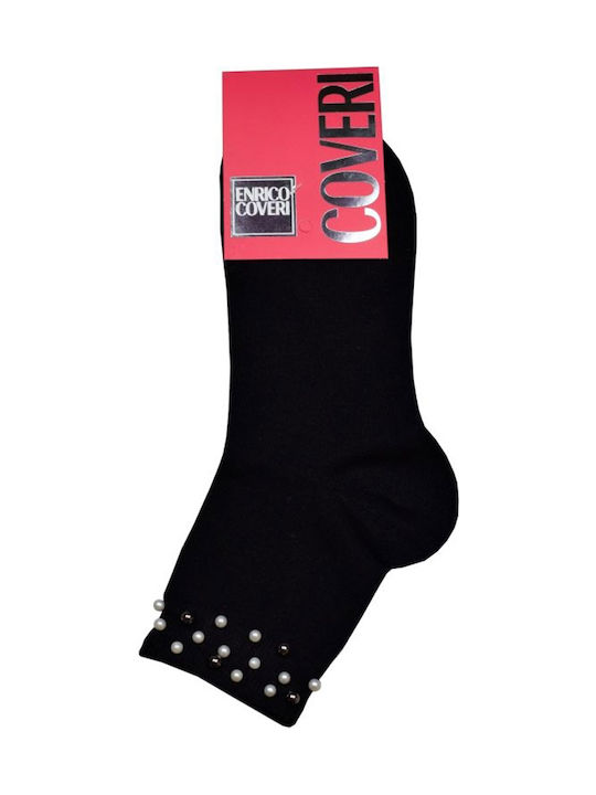 Enrico Coveri Damen Gemusterte Socken Black 1Pack