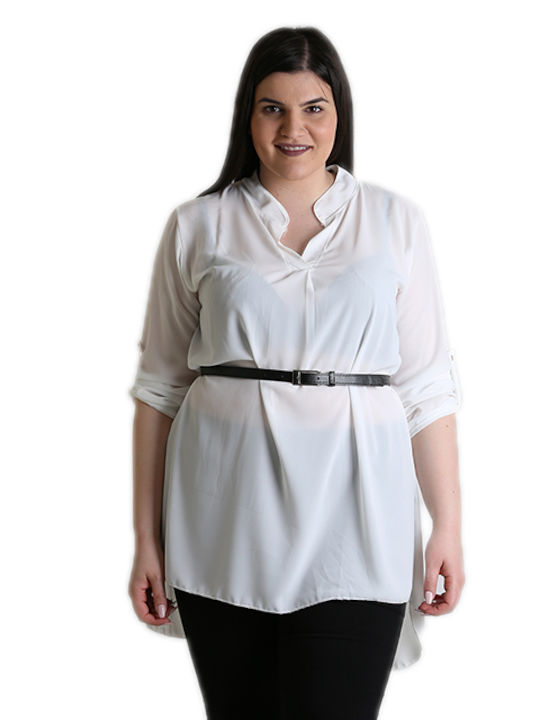 Chica Women's Blouse with 3/4 Sleeve White