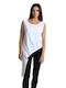 Chica Damen Bluse Ärmellos White