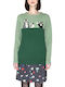 Pepaloves Damen Langarm Pullover Green