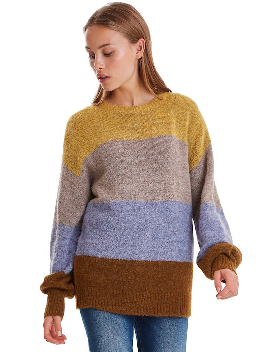 ICHI Women's Long Sleeve Sweater 17711/YOLK YELLOW