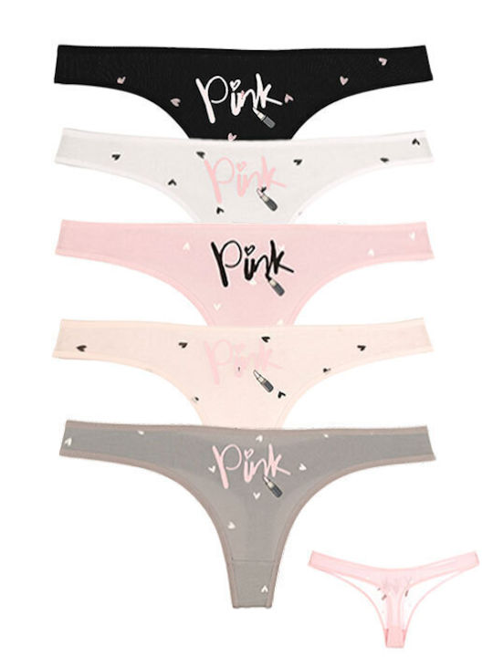 Βαμβακερά Γυναικεία String MultiPack Pink