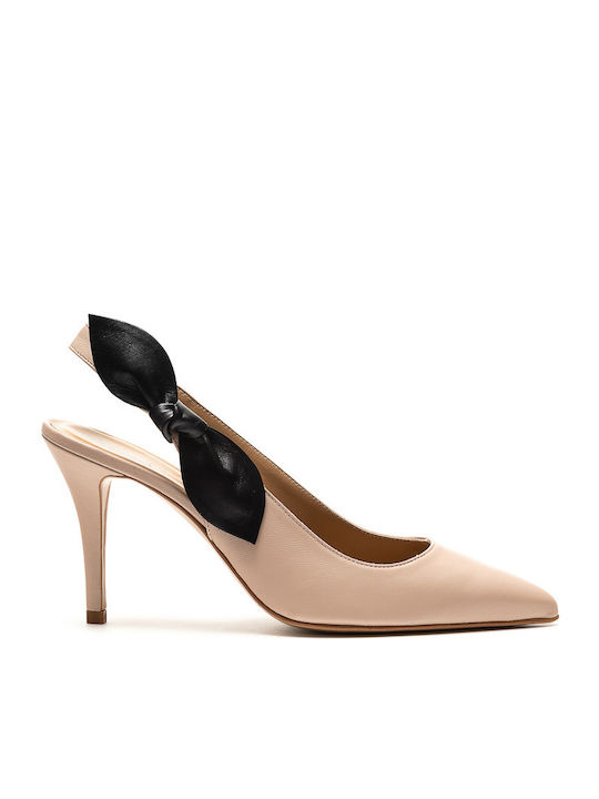 Philippe Lang Leather Pointed Toe Pink Heels