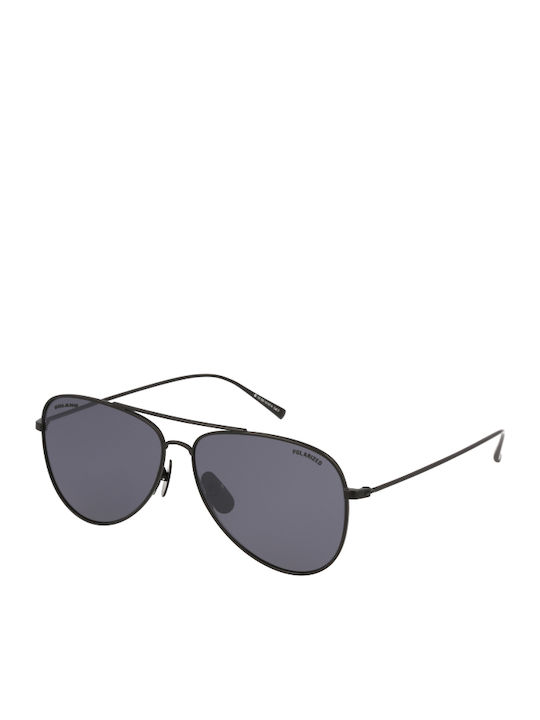 Solano Men's Sunglasses with Black Metal Frame and Black Lens SS10197A