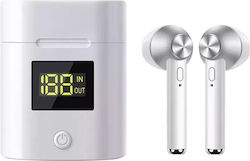 Clever CleverPods В ухото Bluetooth Handsfree Безжични слушалки с Калъф за Зареждане сребърен