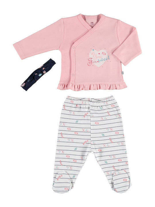 Set pentru copii cu pantaloni Iarnă 2buc Roz